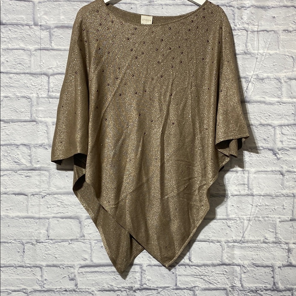 Chico's Brown Cape with Studded Details